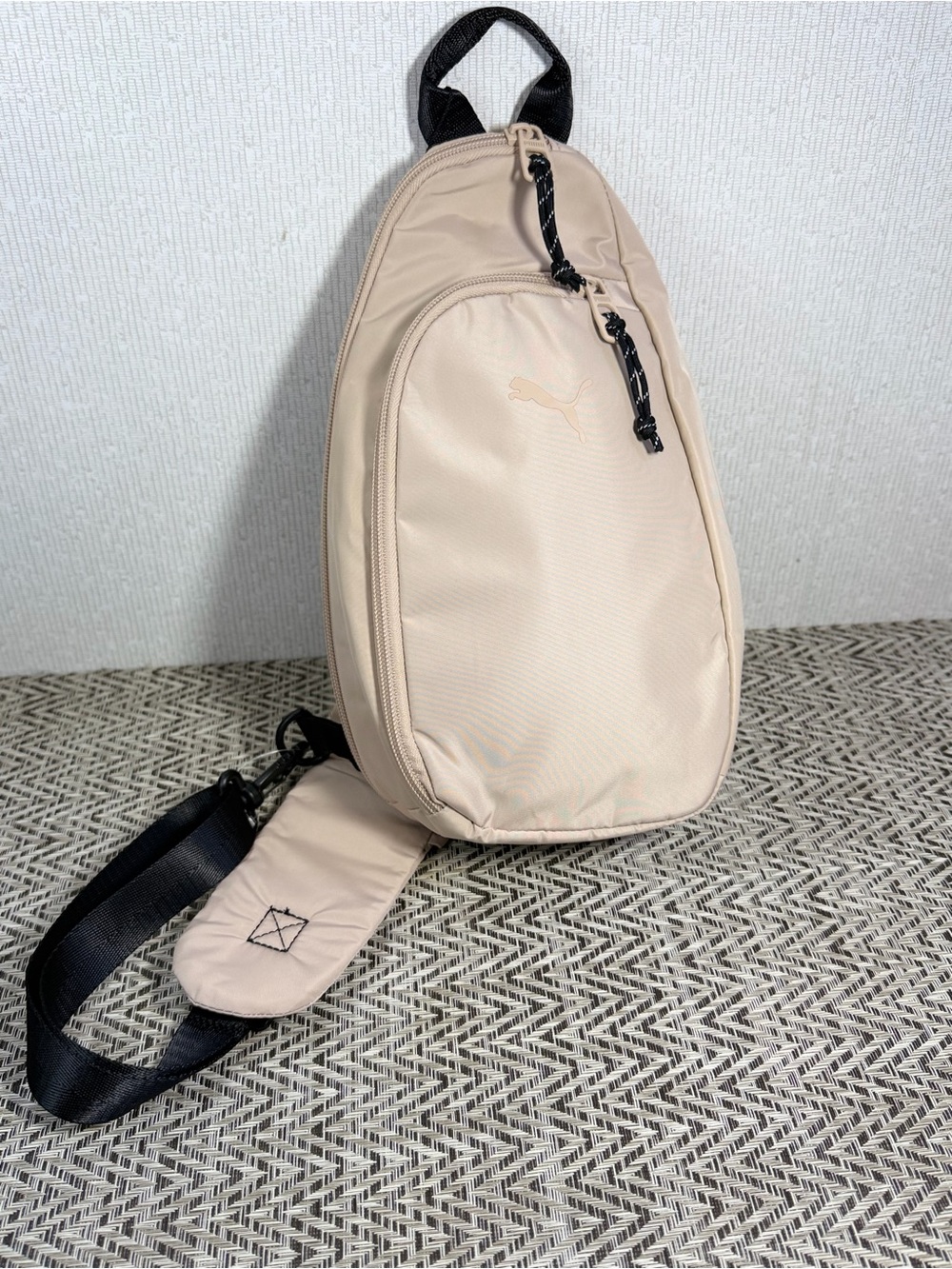 Puma Myriad Sling Bag Light Beige Crossbody Backpack Adjustable Strap NWT OS